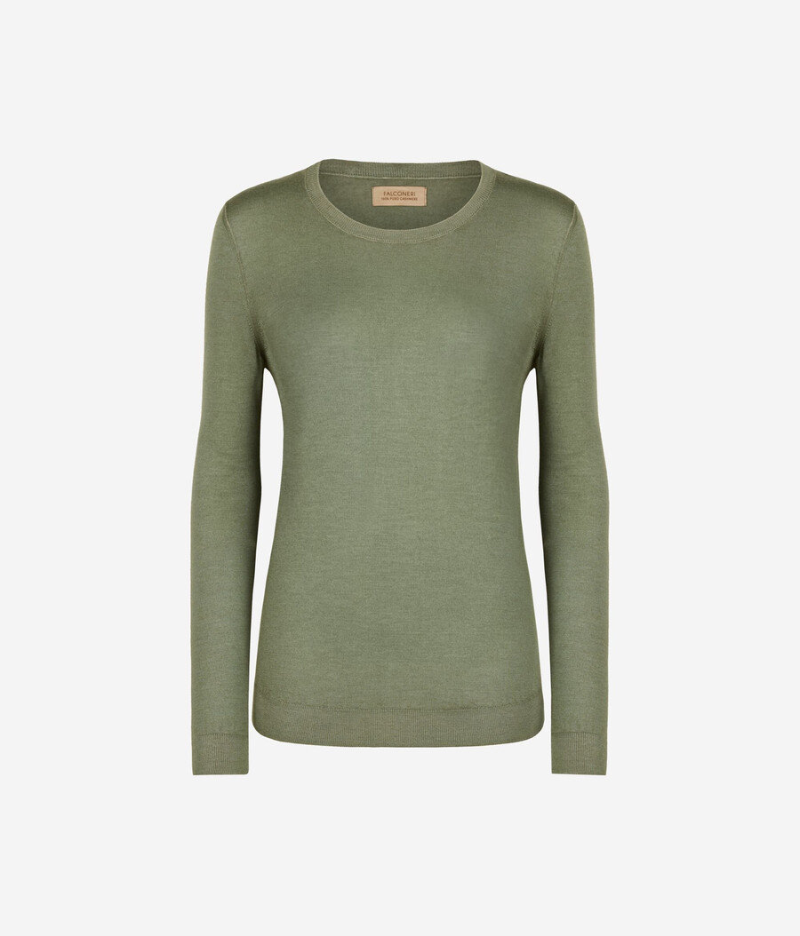 maglione girocollo in cashmere ultrafine