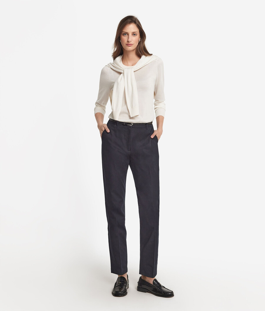 maglia girocollo in cashmere e seta
