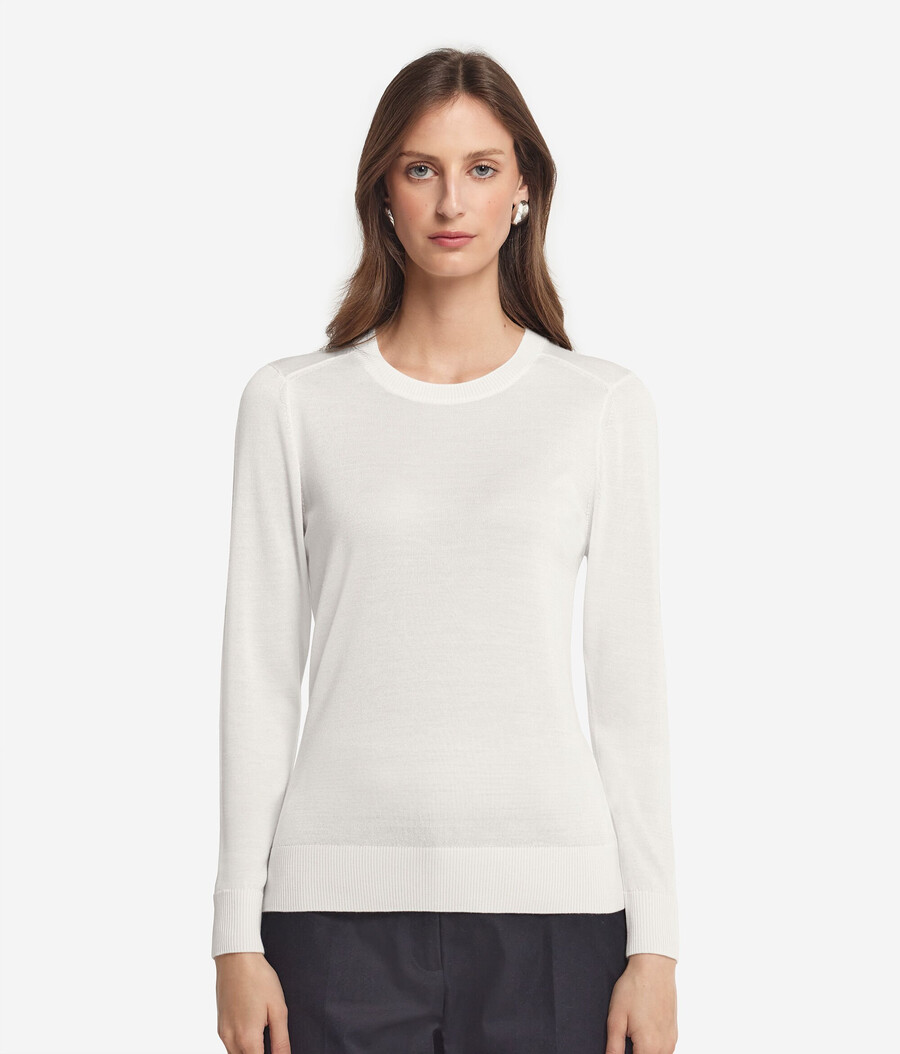 maglia girocollo in cashmere e seta