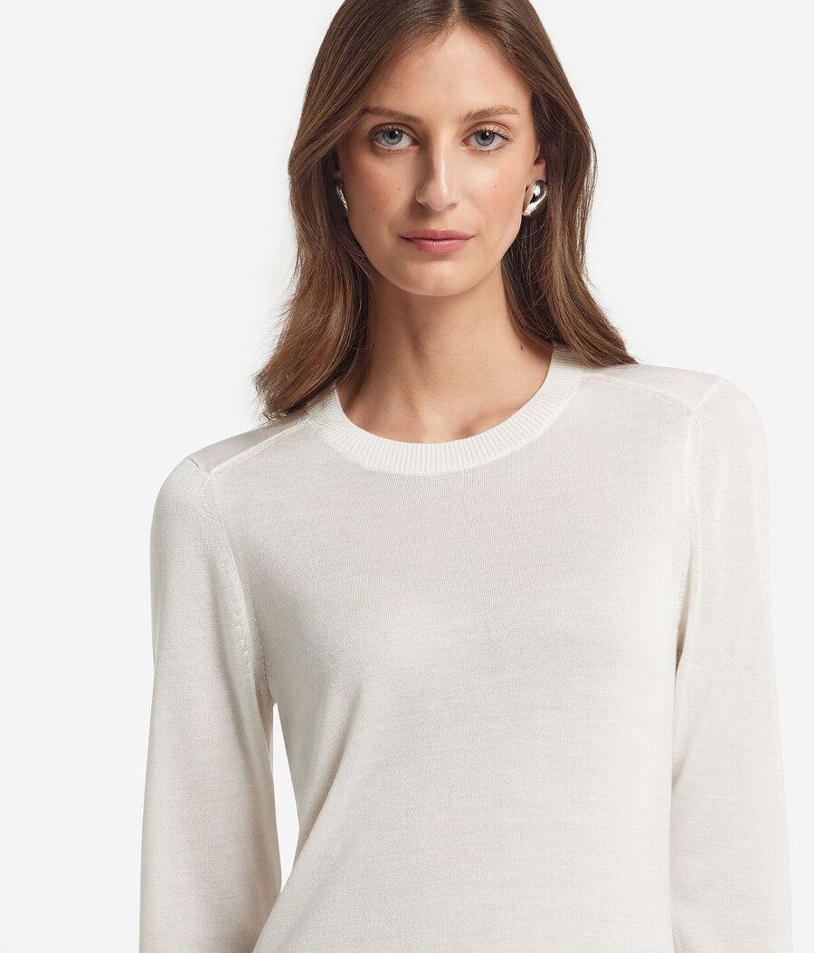 maglia girocollo in cashmere e seta
