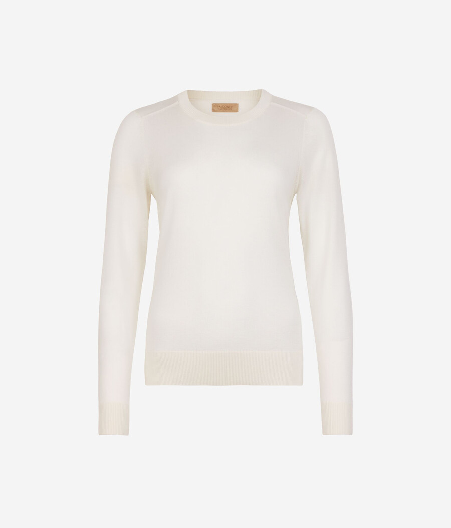 maglia girocollo in cashmere e seta