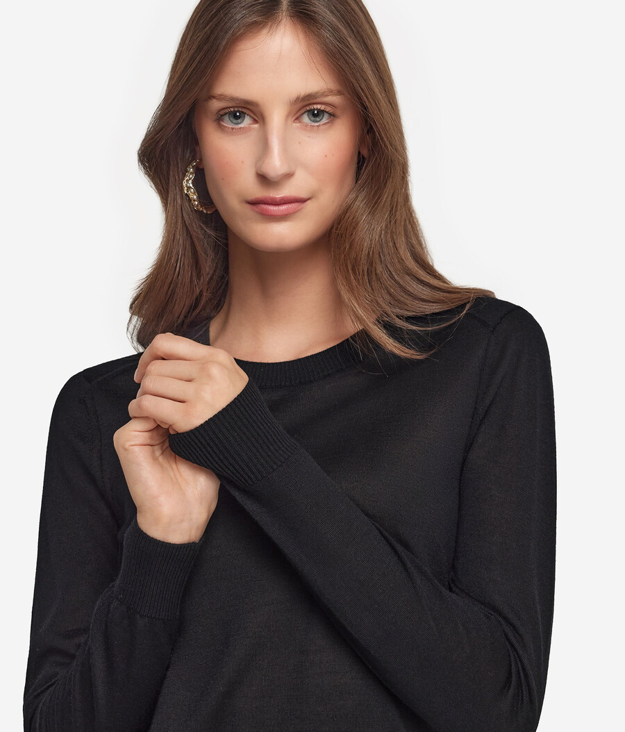 maglia girocollo in cashmere e seta
