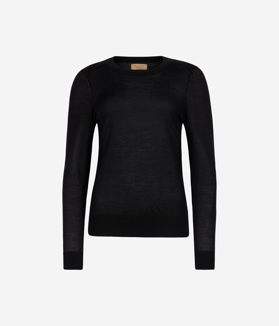 maglia girocollo in cashmere e seta