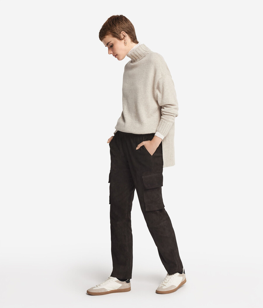 maglione lungo a collo alto in cashmere ultra morbido