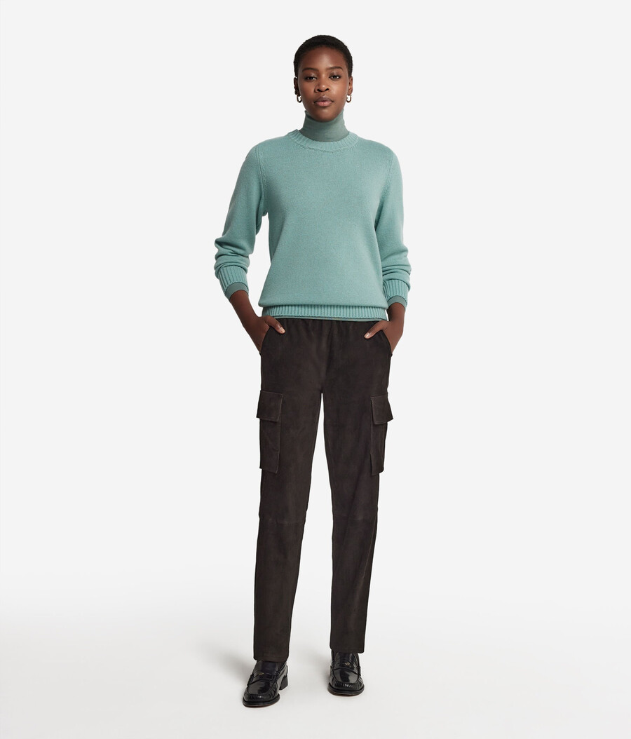 maglione girocollo in cashmere ultra morbido con maniche a giro