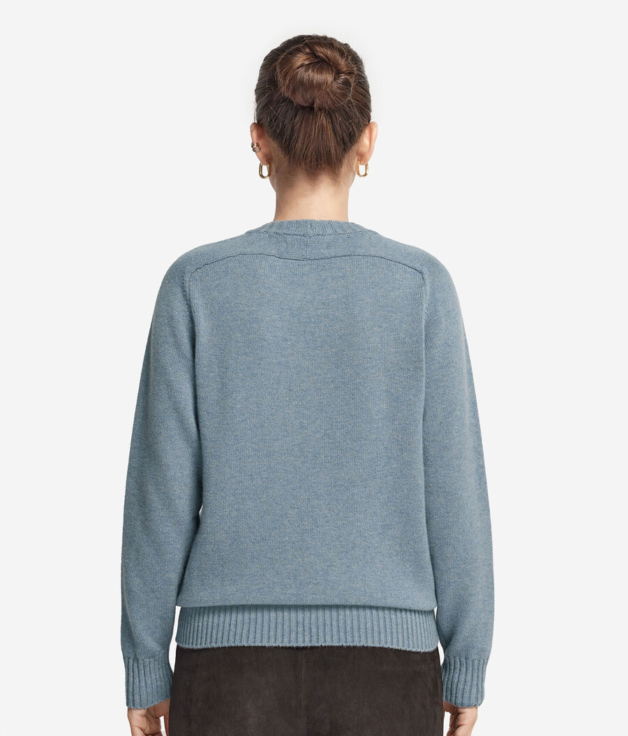 maglione girocollo in cashmere ultra morbido con maniche a giro