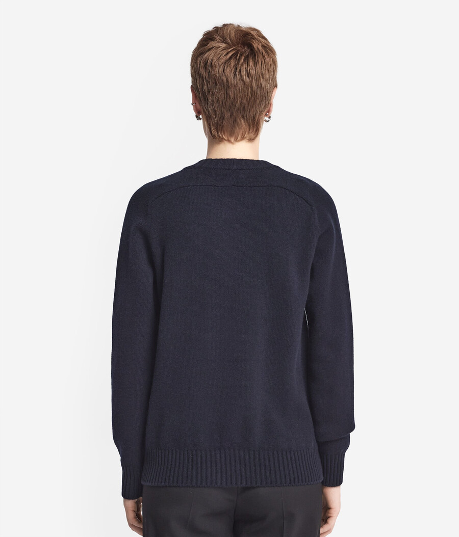 maglione girocollo in cashmere ultra morbido con maniche a giro