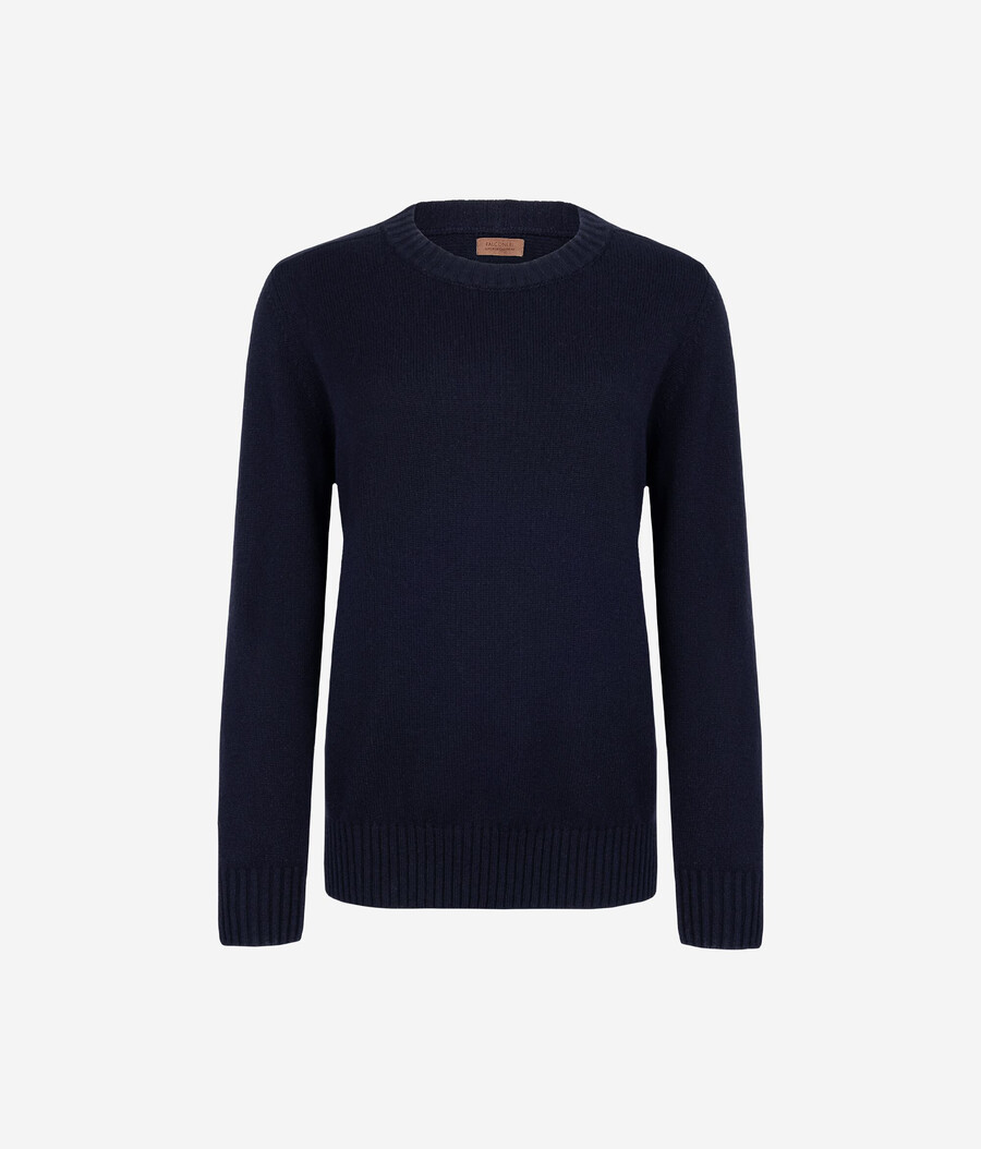 maglione girocollo in cashmere ultra morbido con maniche a giro