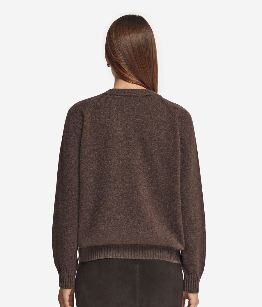 maglione con scollo a v in cashmere ultra morbido e maniche inserite
