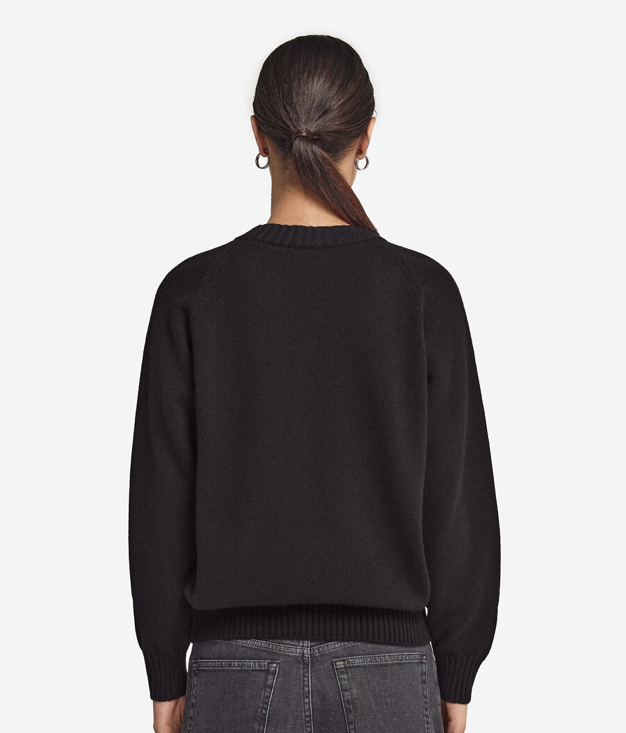 maglione con scollo a v in cashmere ultra morbido e maniche inserite