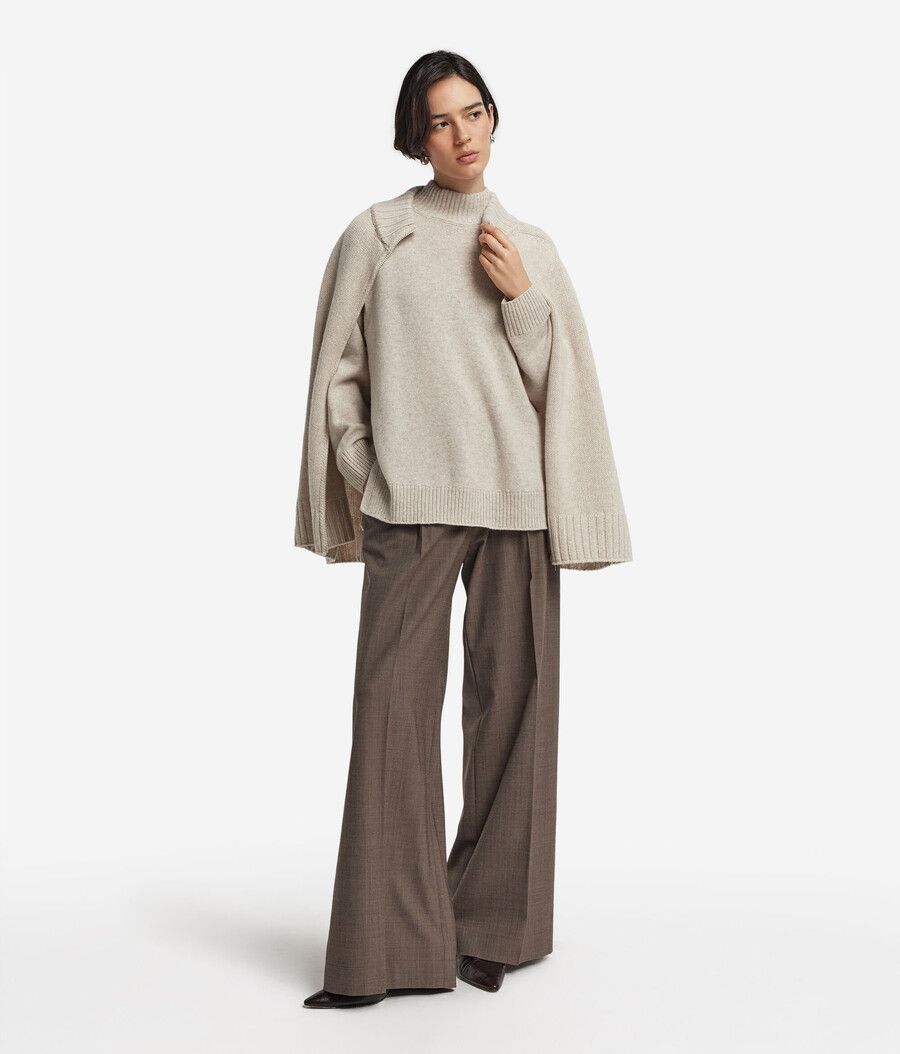 dolcevita in cashmere ultra morbido con maniche inserite