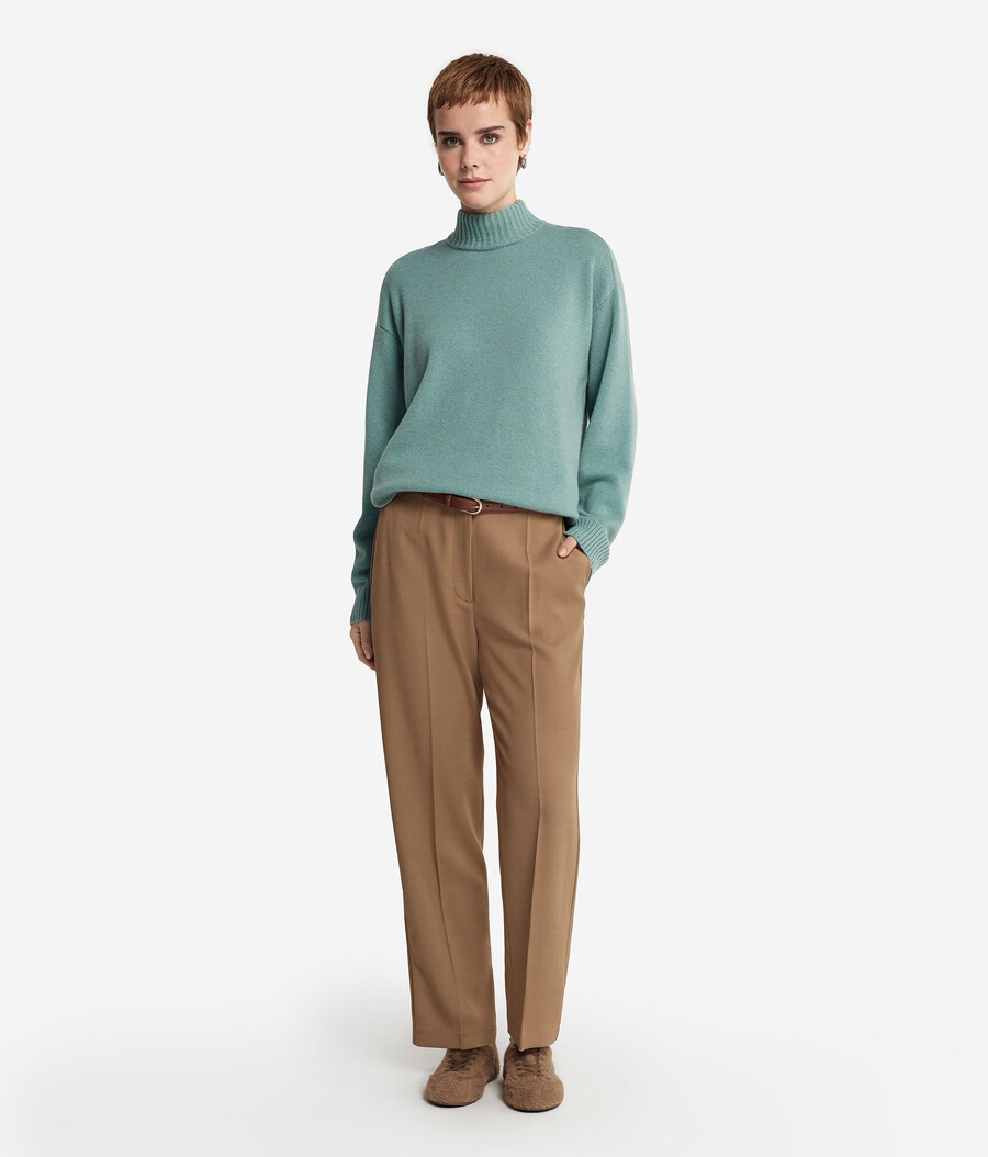 dolcevita in cashmere ultra morbido con maniche inserite