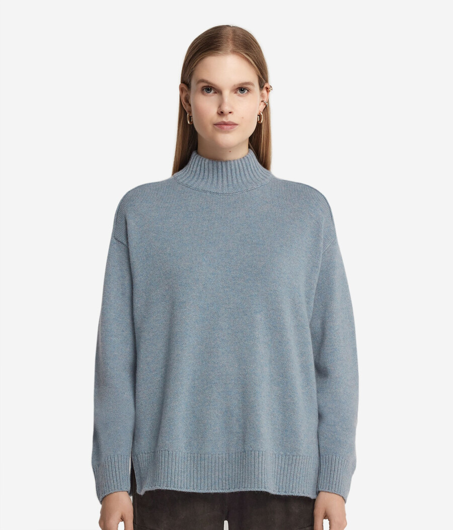 dolcevita in cashmere ultra morbido con maniche inserite