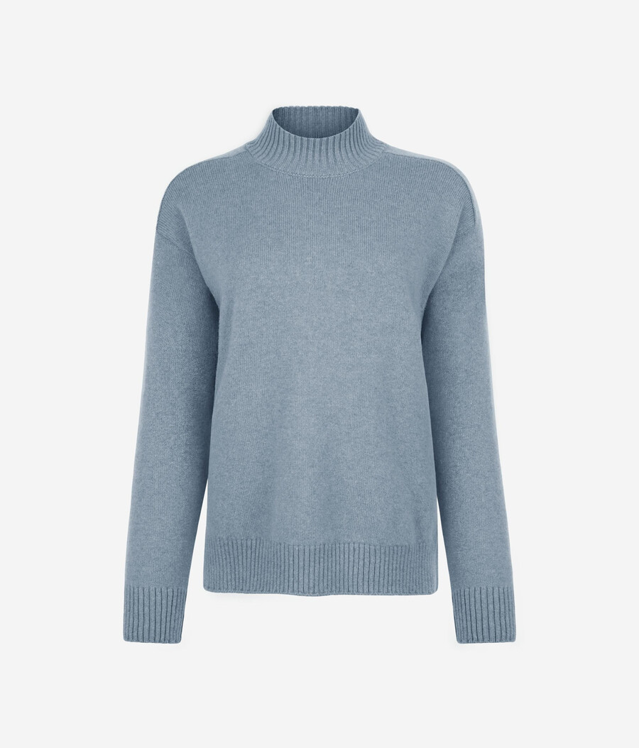 dolcevita in cashmere ultra morbido con maniche inserite