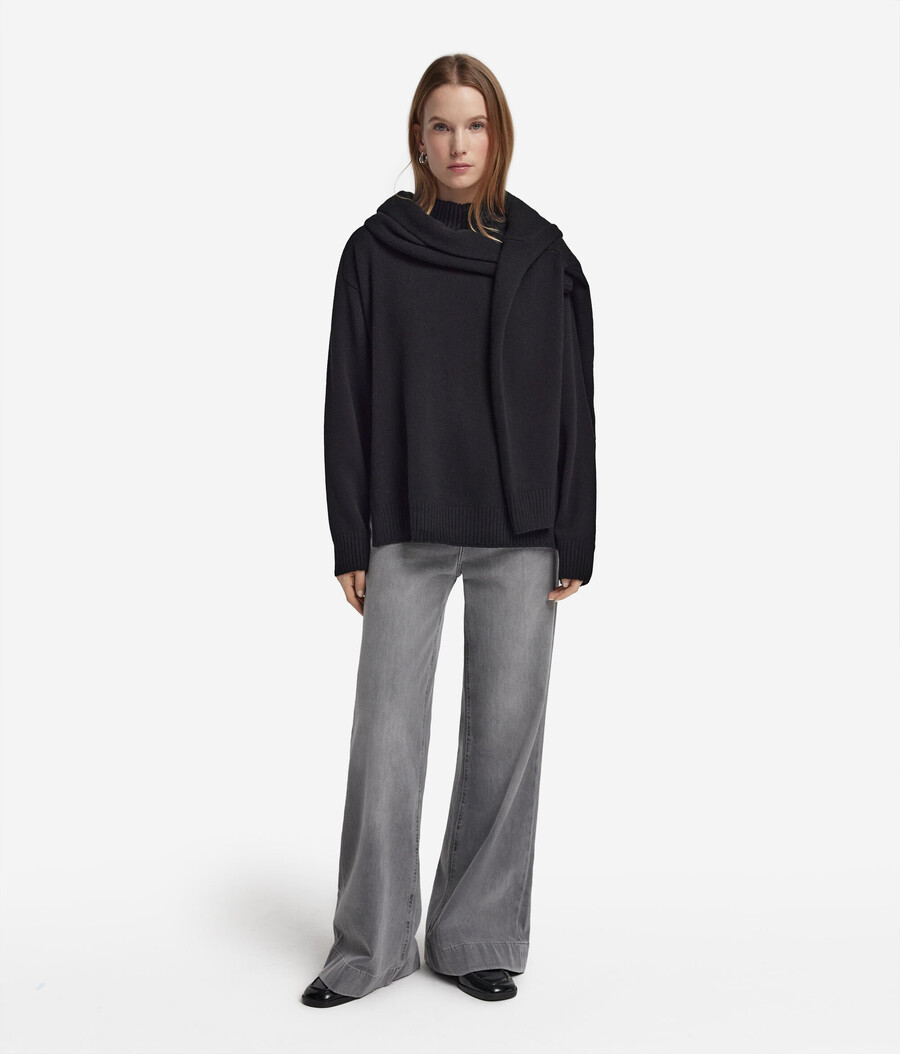 dolcevita in cashmere ultra morbido con maniche inserite