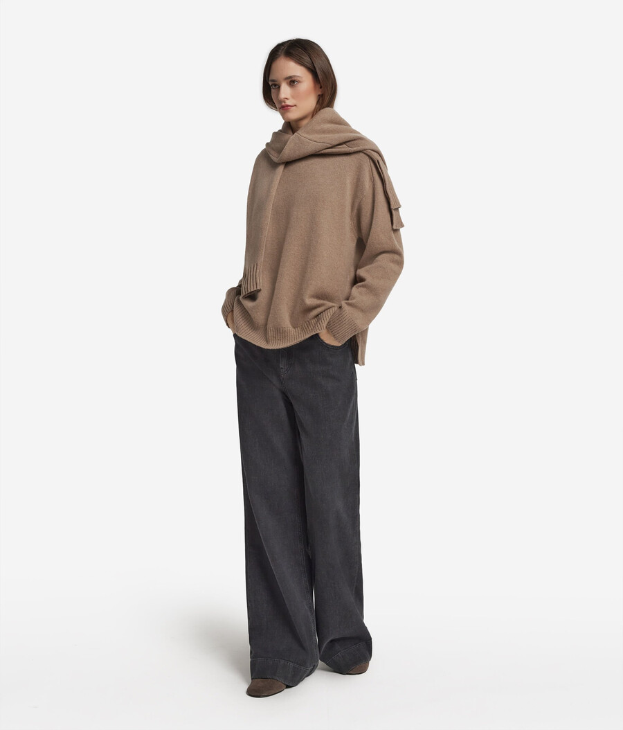 dolcevita in cashmere ultra morbido con maniche inserite