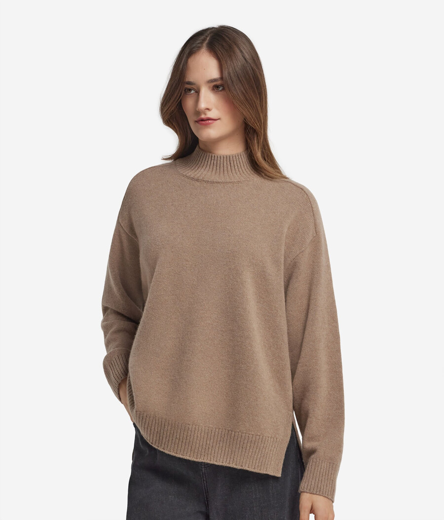 dolcevita in cashmere ultra morbido con maniche inserite