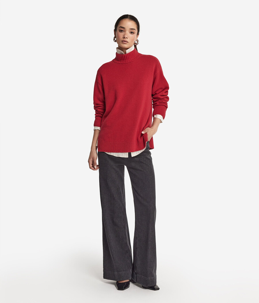 dolcevita in cashmere ultra morbido con maniche inserite