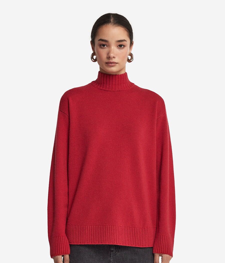 dolcevita in cashmere ultra morbido con maniche inserite
