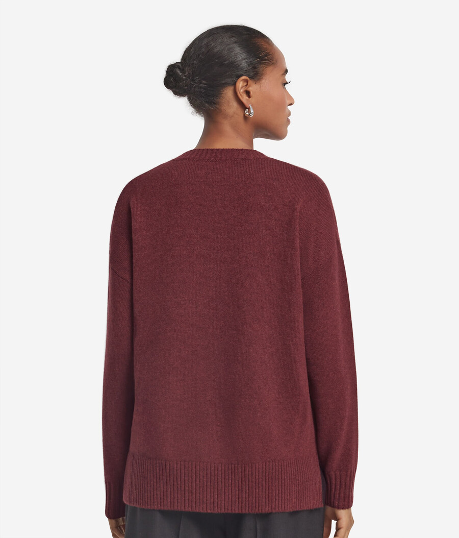 maglione girocollo in cashmere ultra morbido con spacchi