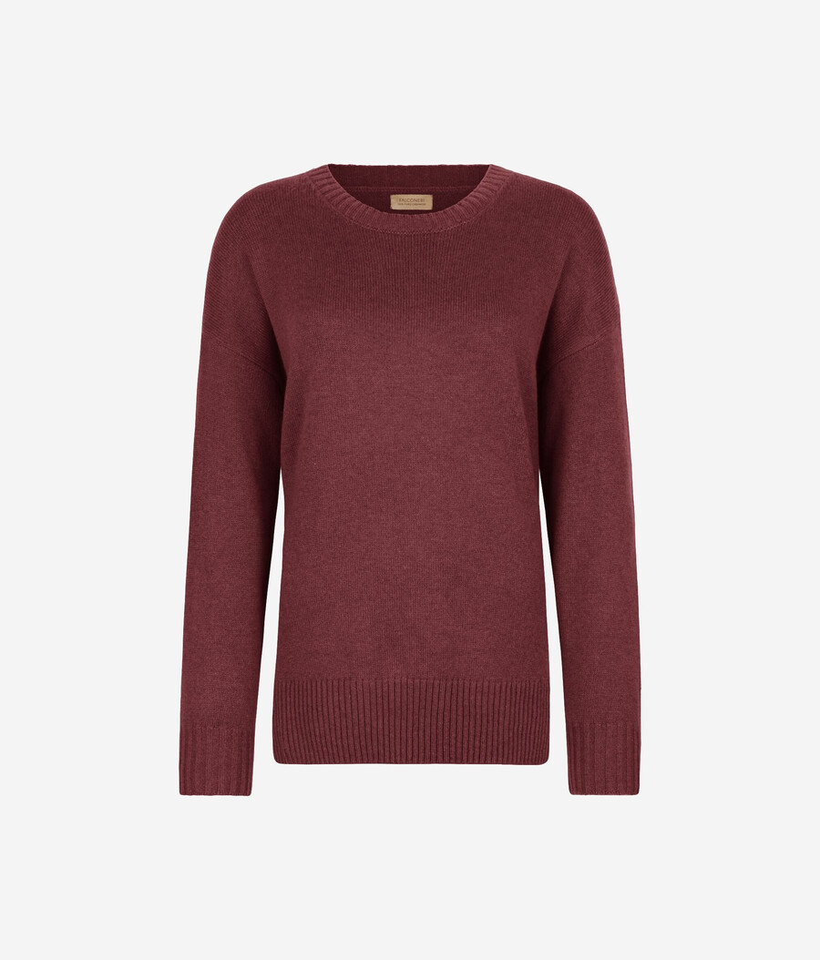 maglione girocollo in cashmere ultra morbido con spacchi