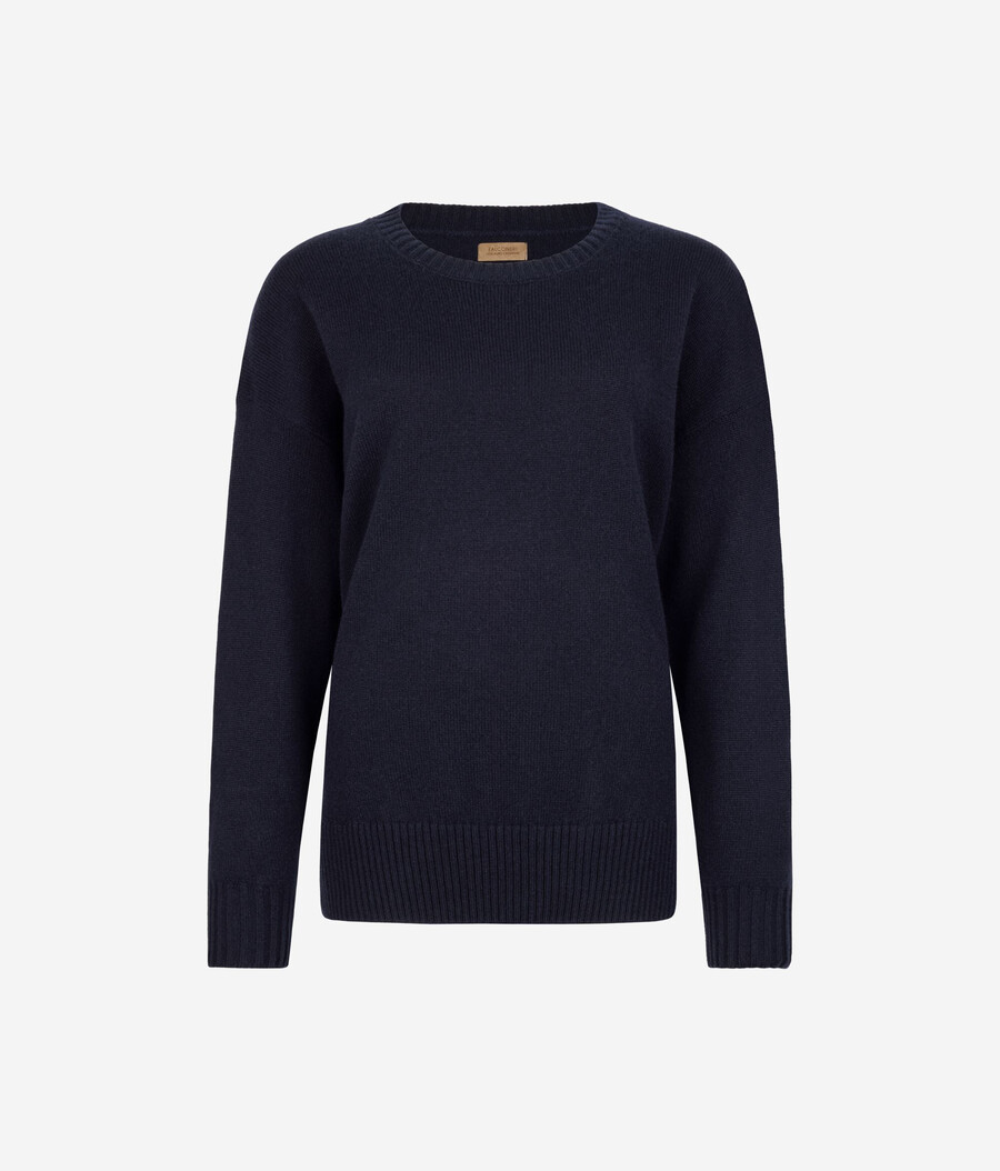 maglione girocollo in cashmere ultra morbido con spacchi