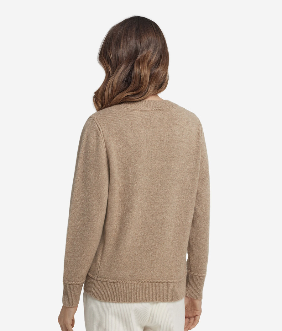 maglione girocollo in cashmere tricot non tinto ultra morbido