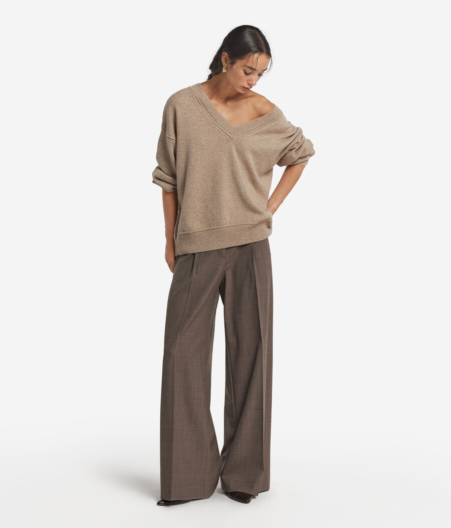 maglione con scollo a v in cashmere non tinto ultra morbido