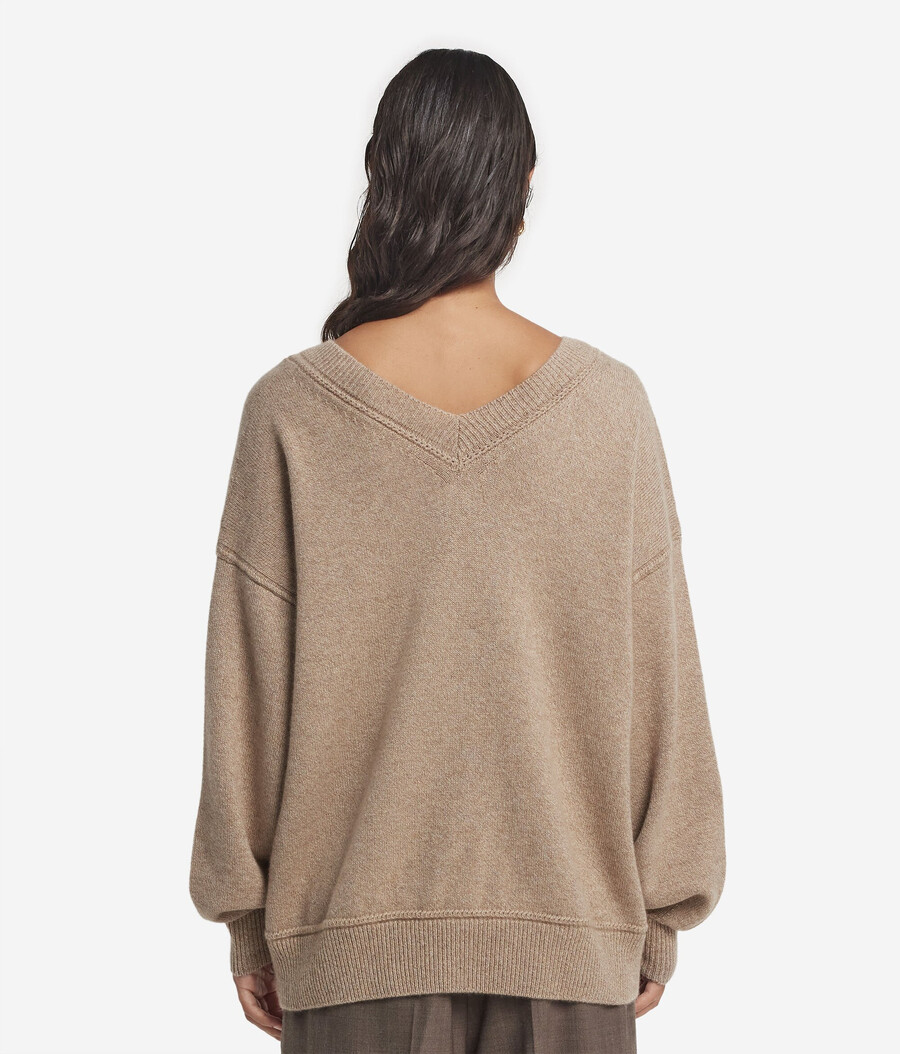 maglione con scollo a v in cashmere non tinto ultra morbido