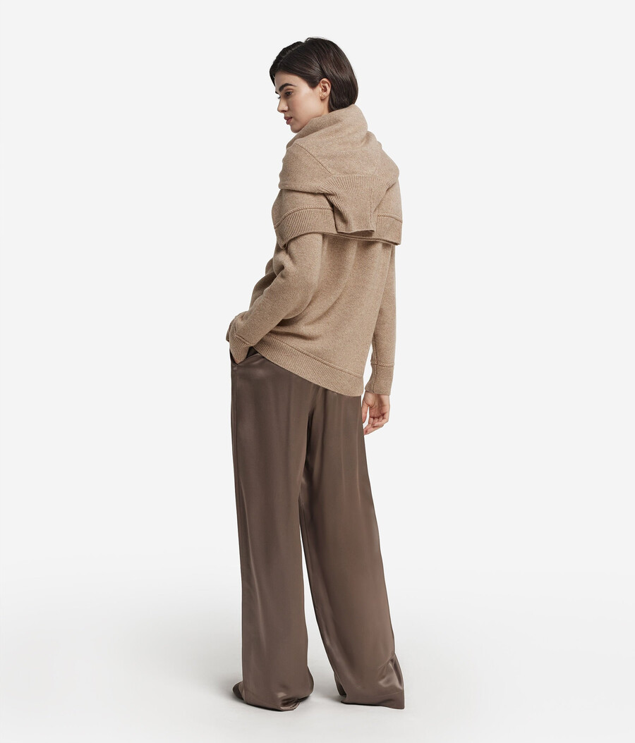 dolcevita in cashmere non tinto con punto trecce ultra morbido