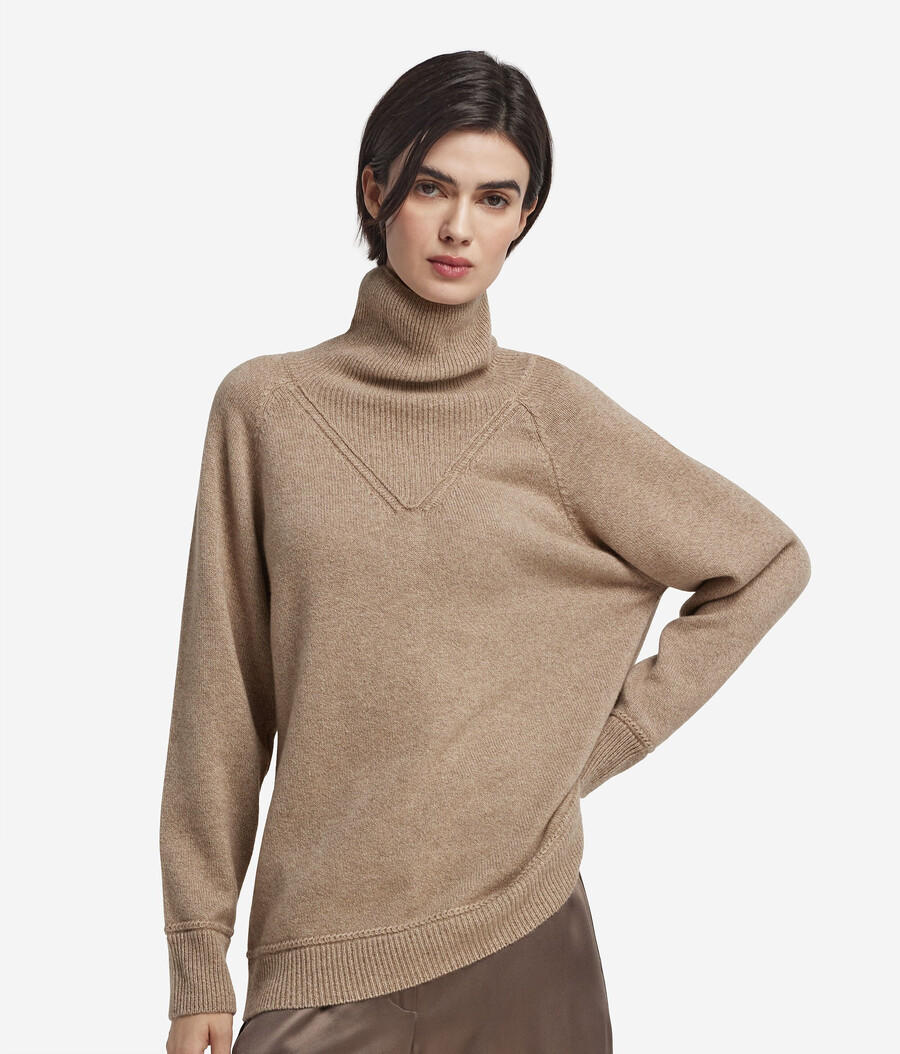 dolcevita in cashmere non tinto con punto trecce ultra morbido