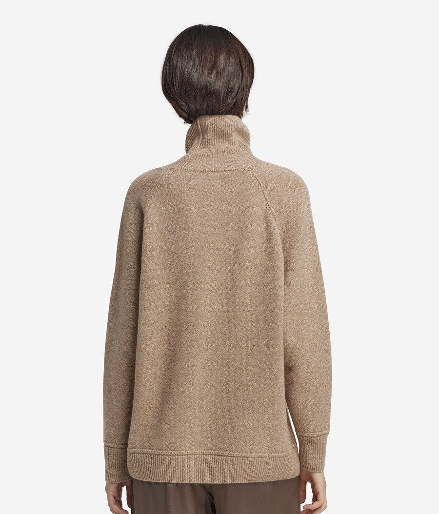 dolcevita in cashmere non tinto con punto trecce ultra morbido