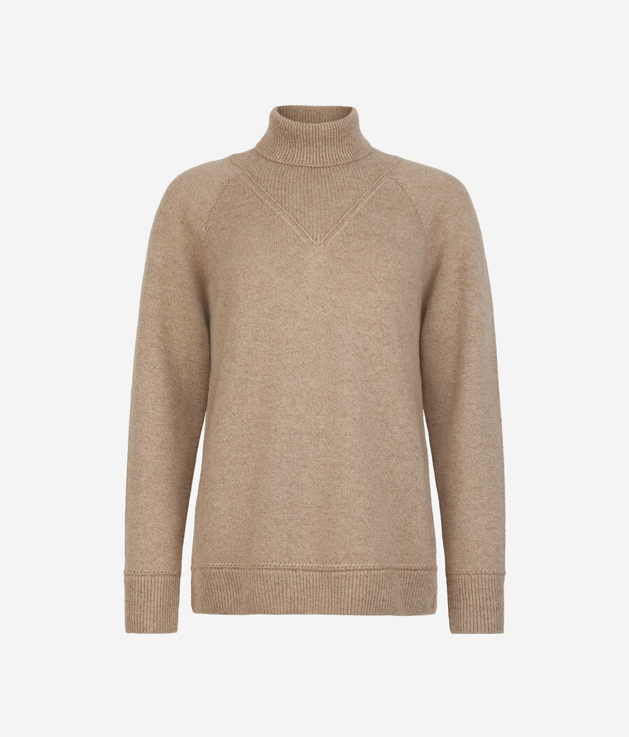 dolcevita in cashmere non tinto con punto trecce ultra morbido
