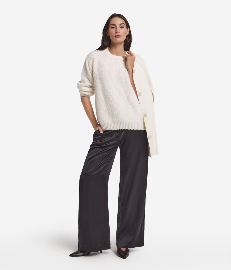maglia girocollo in cashmere bouclé