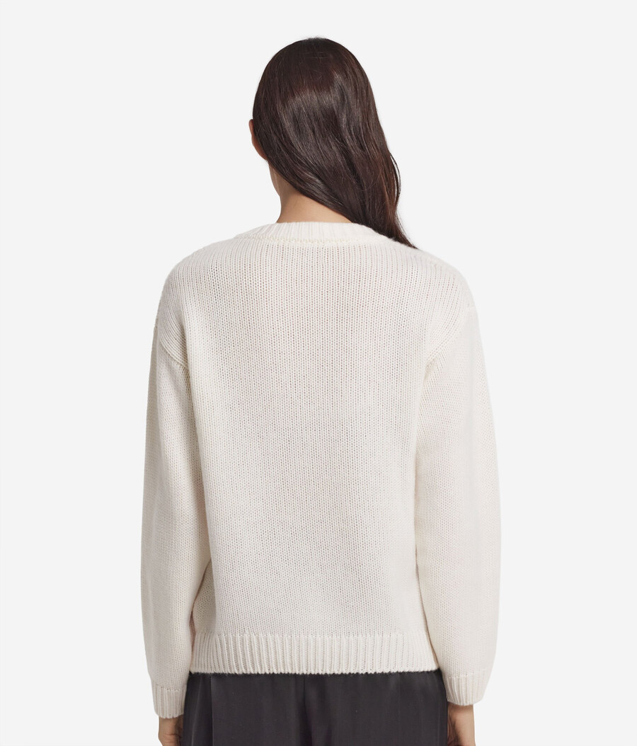 maglia girocollo in cashmere bouclé