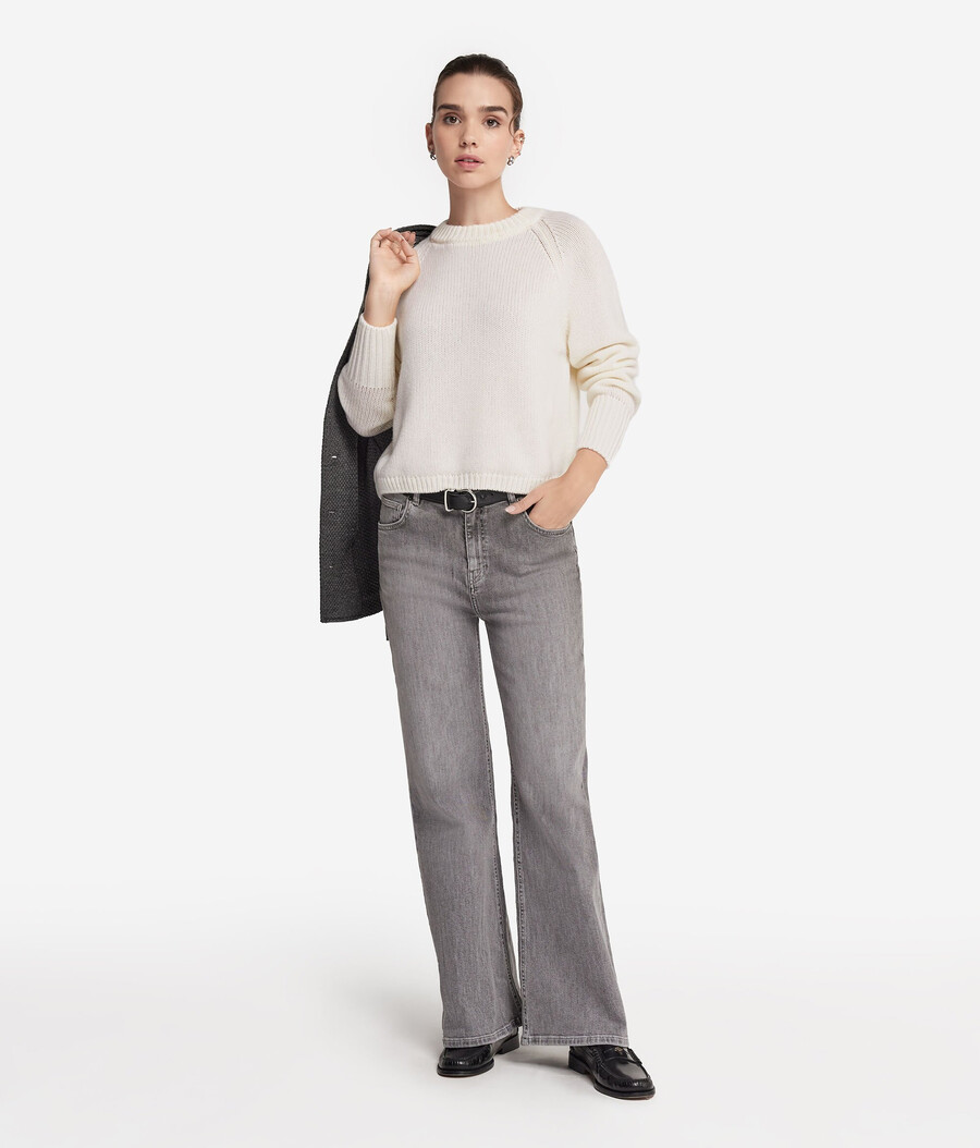 maglione girocollo in cashmere tricot