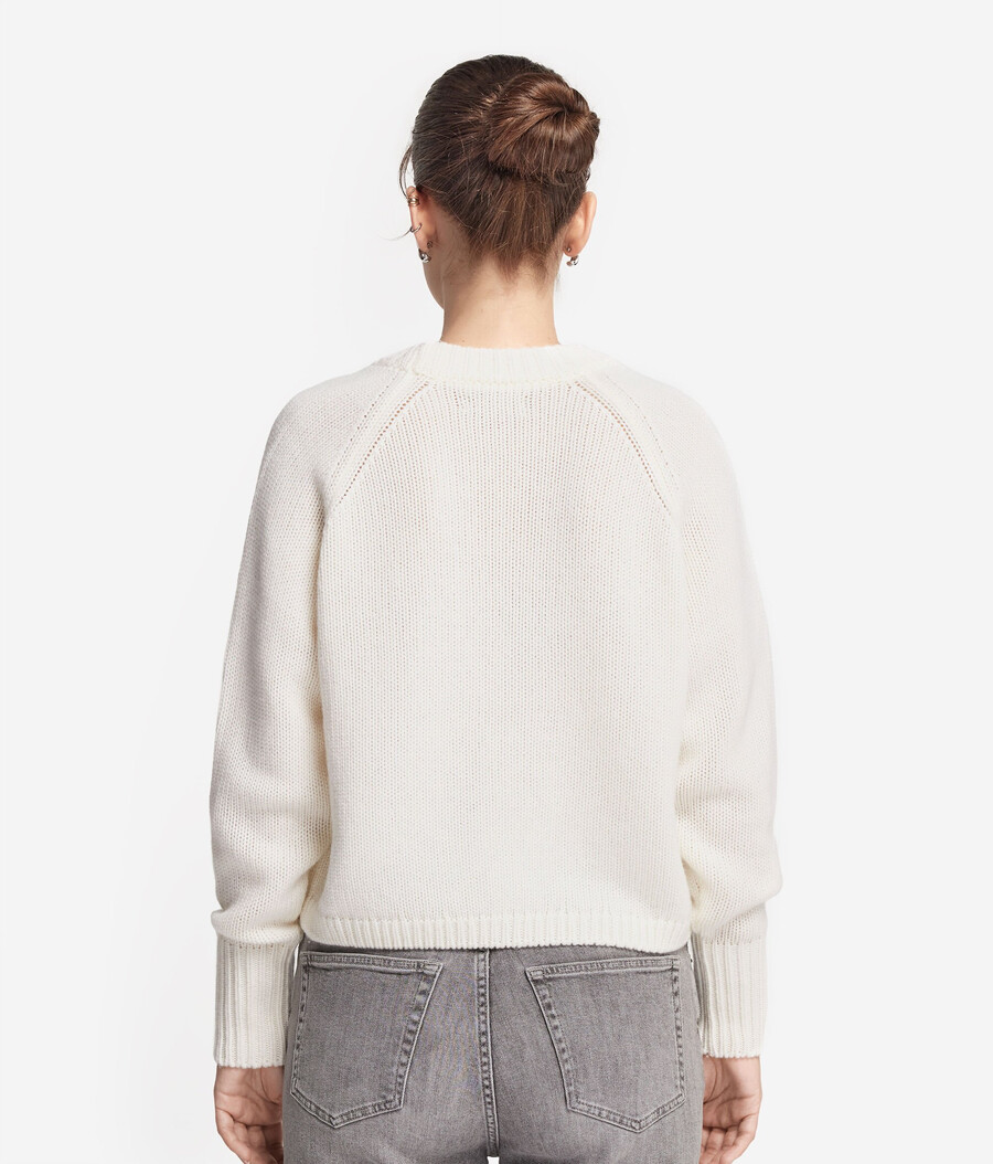 maglione girocollo in cashmere tricot