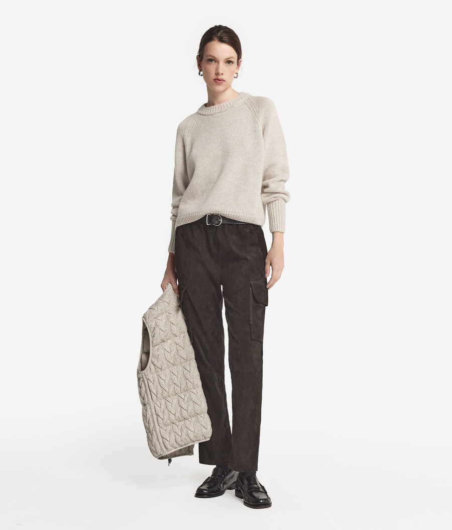 maglione girocollo in cashmere tricot