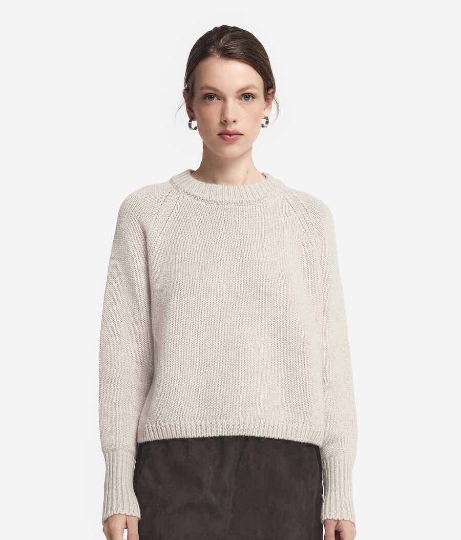 maglione girocollo in cashmere tricot