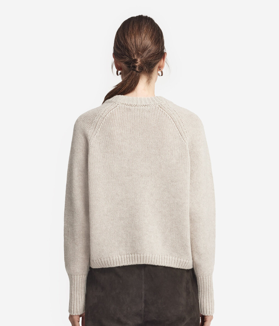 maglione girocollo in cashmere tricot