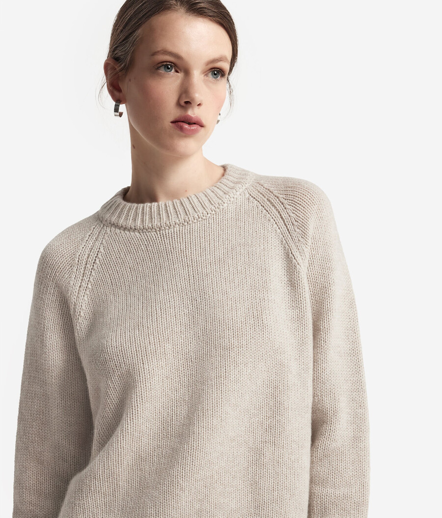 maglione girocollo in cashmere tricot