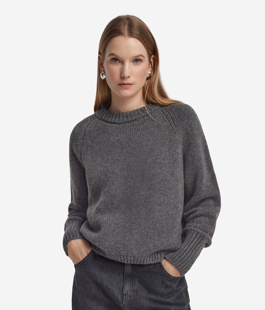 maglione girocollo in cashmere tricot