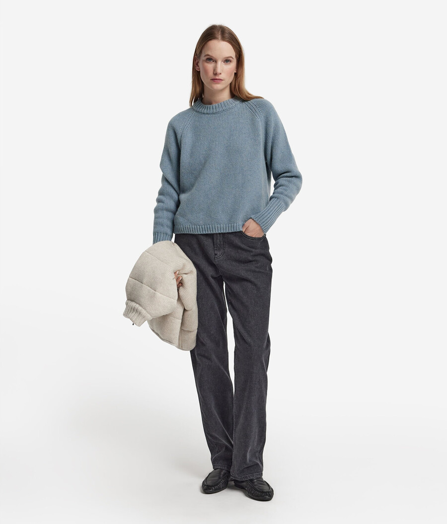maglione girocollo in cashmere tricot