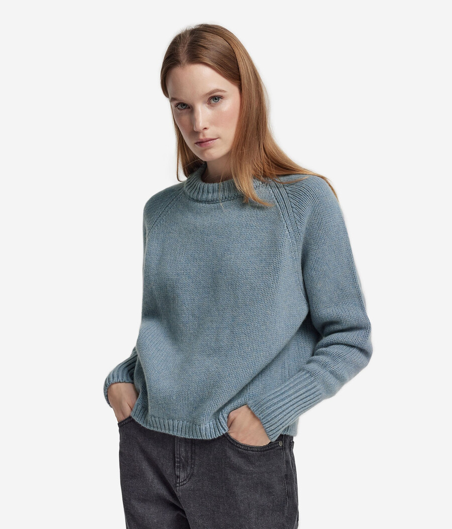 maglione girocollo in cashmere tricot