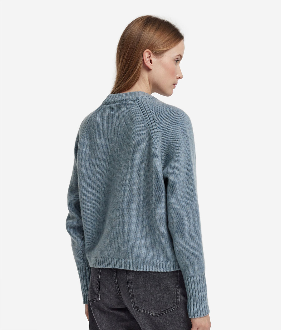 maglione girocollo in cashmere tricot