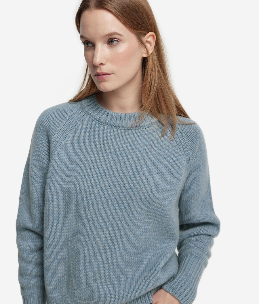 maglione girocollo in cashmere tricot