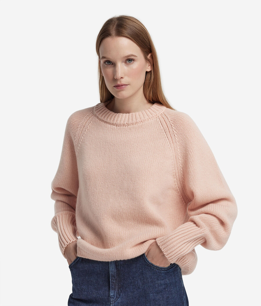 maglione girocollo in cashmere tricot