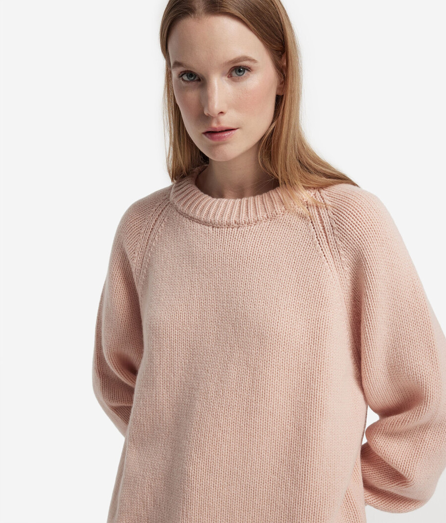 maglione girocollo in cashmere tricot