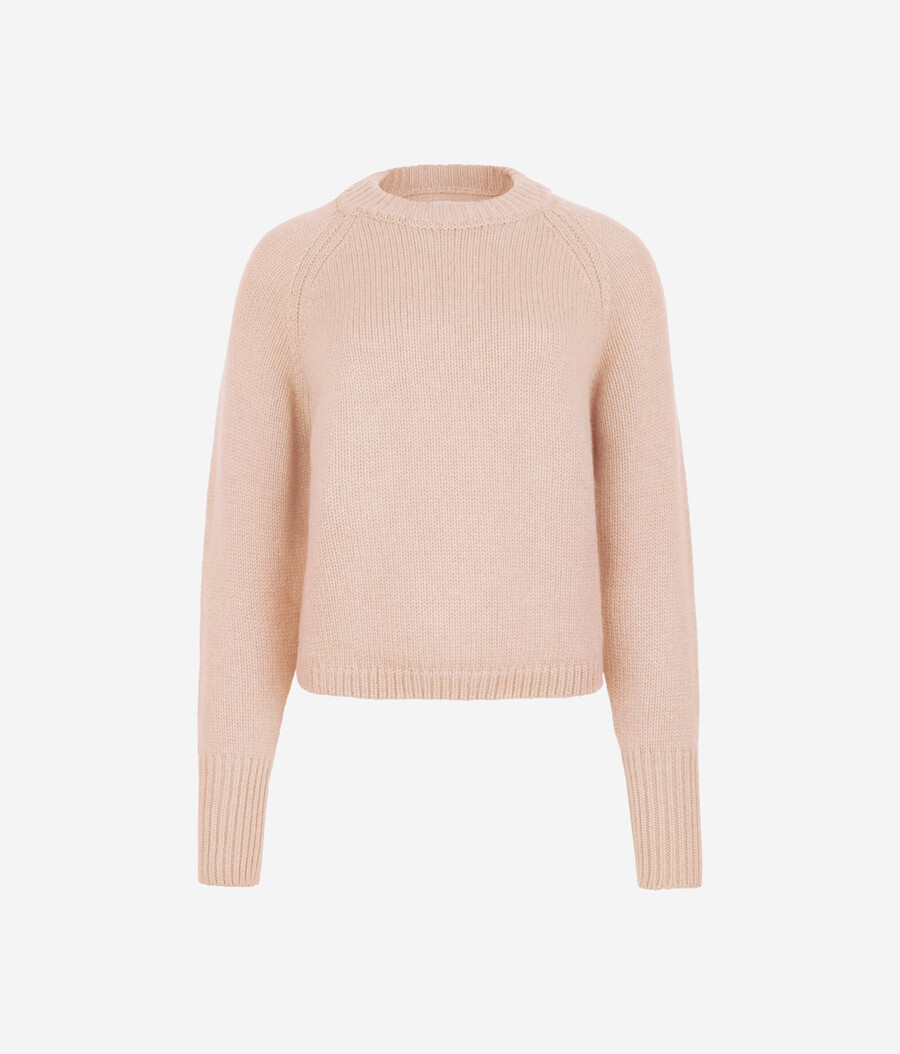 maglione girocollo in cashmere tricot