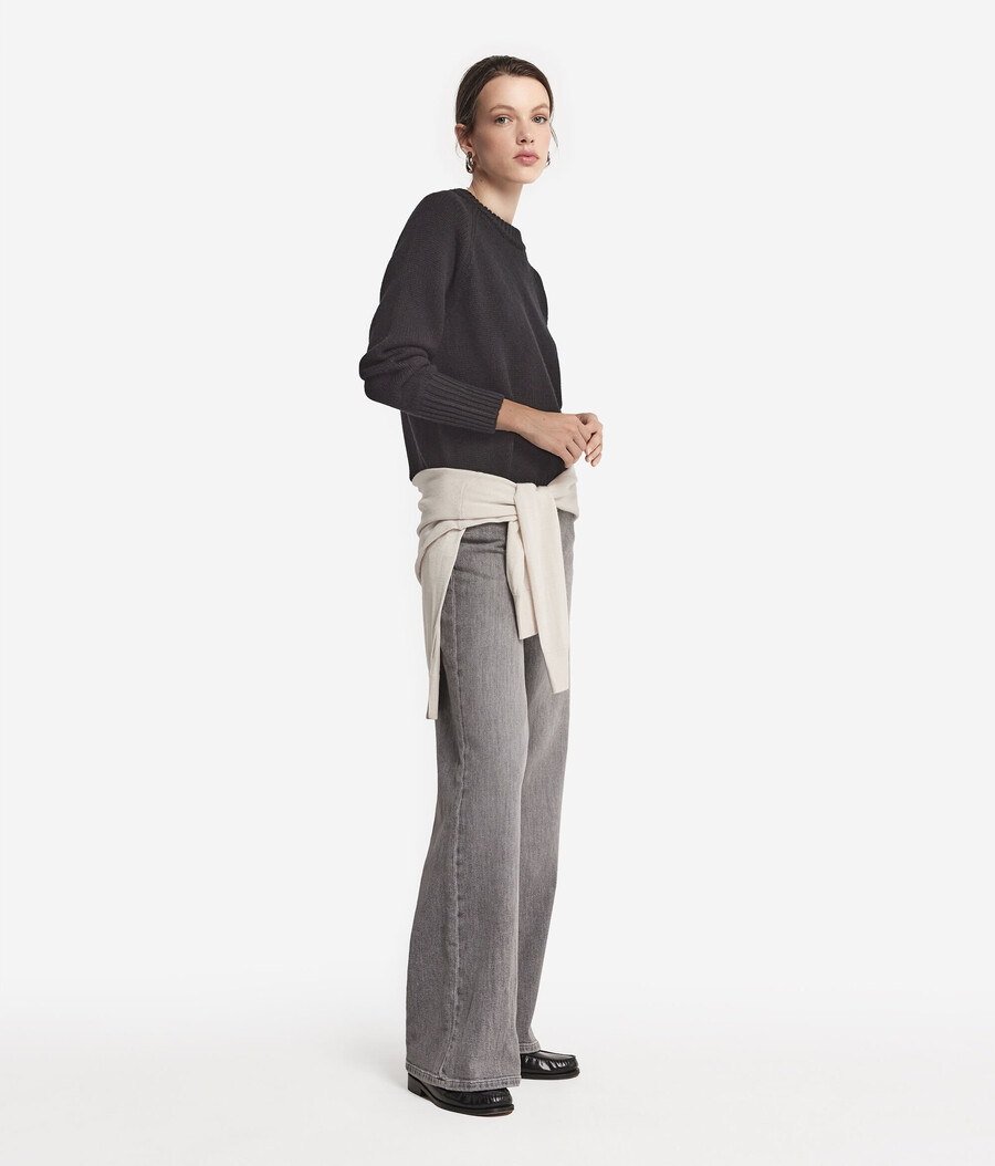 maglione girocollo in cashmere tricot